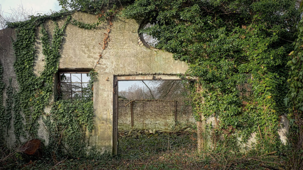 An abandoned building.